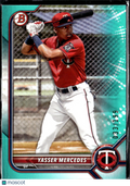 Yasser Mercedes 2022 Bowman Draft Aqua /199 Minnesota Twins