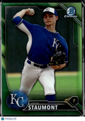 Josh Staumont 2016 Bowman Chrome Green Refractor /99 Kansas City Royals