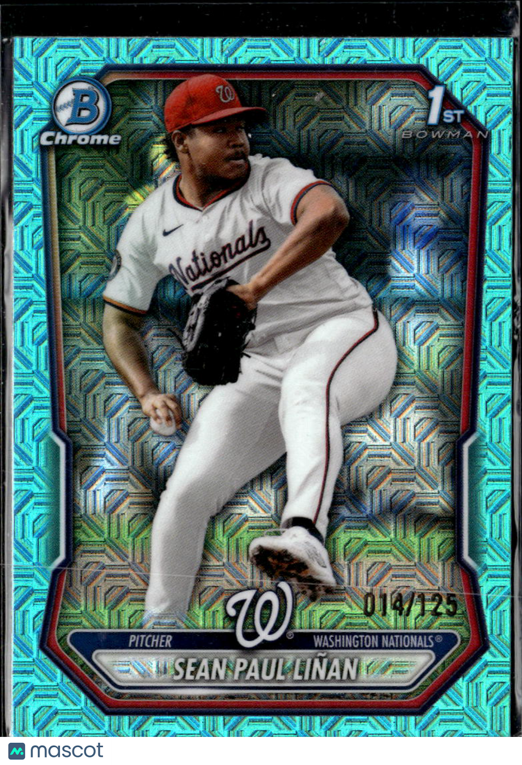 Sean Paul Linan 2026 Bowman Chrome 1st Aqua Mega Box /125 Washington Nationals