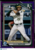 Myles Naylor 2024 Bowman Chrome Purple /250 Oakland Athletics