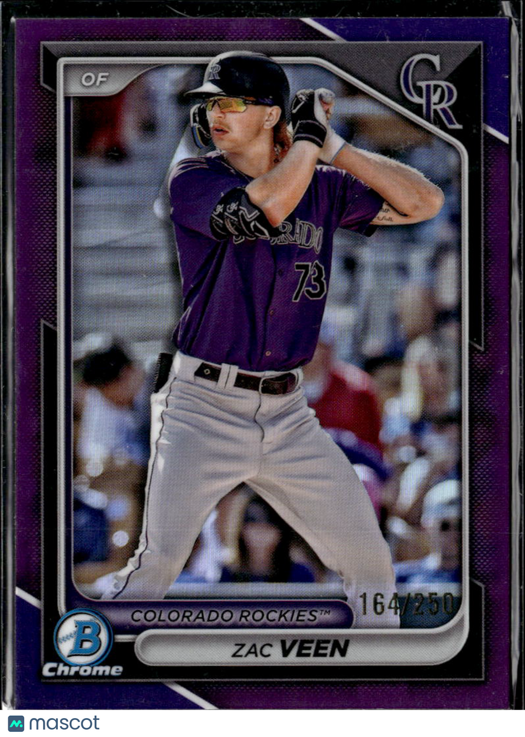 Zac Veen 2024 Bowman Chrome Purple Refractor /250 Colorado Rockies
