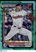 Aidan Major 2024 Bowman Chrome 1st Aqua Wave Refractor /125 Cleveland Guardians