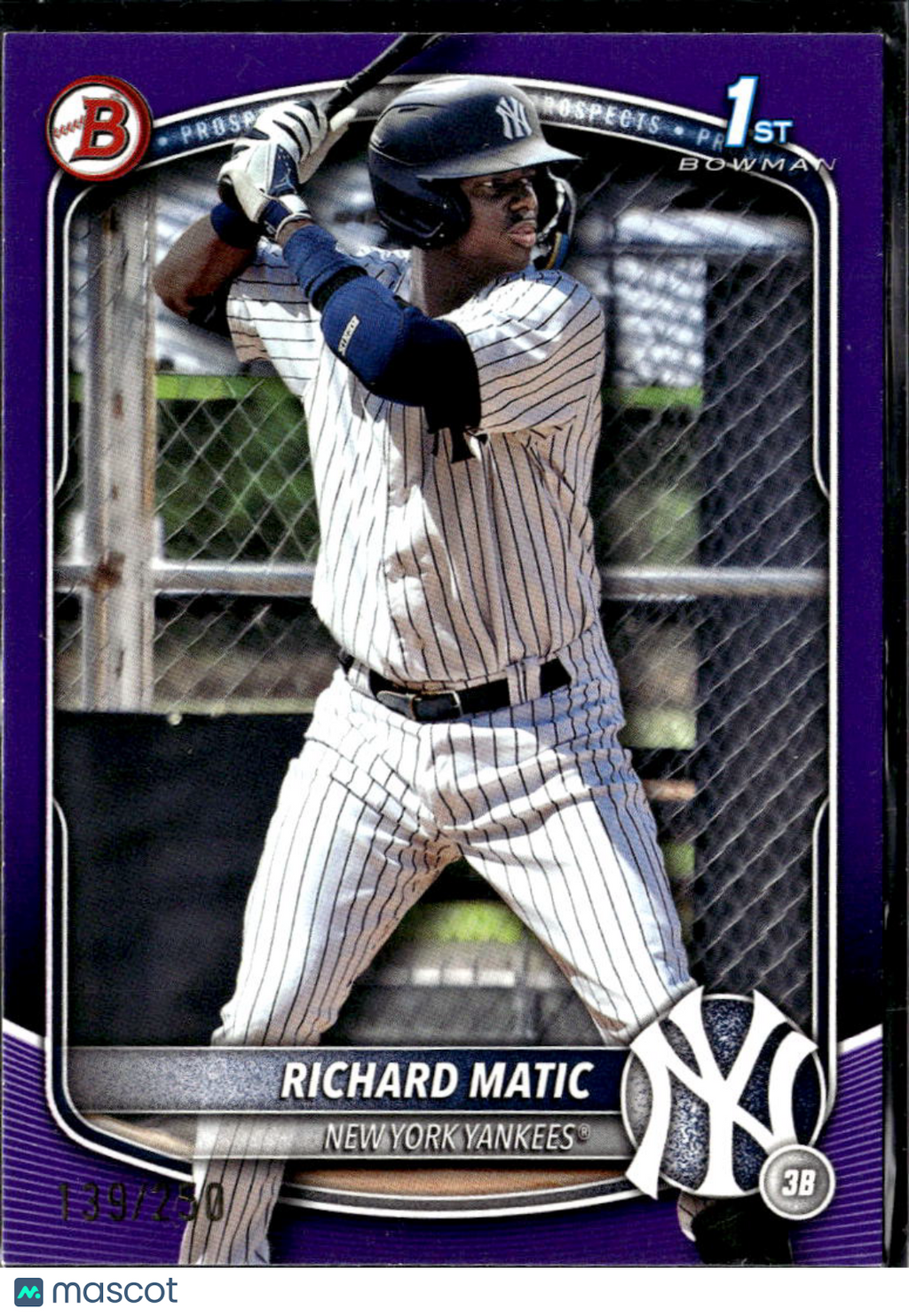 Richard Matic 2025 Bowman 1st Purple /250 New York Yankees