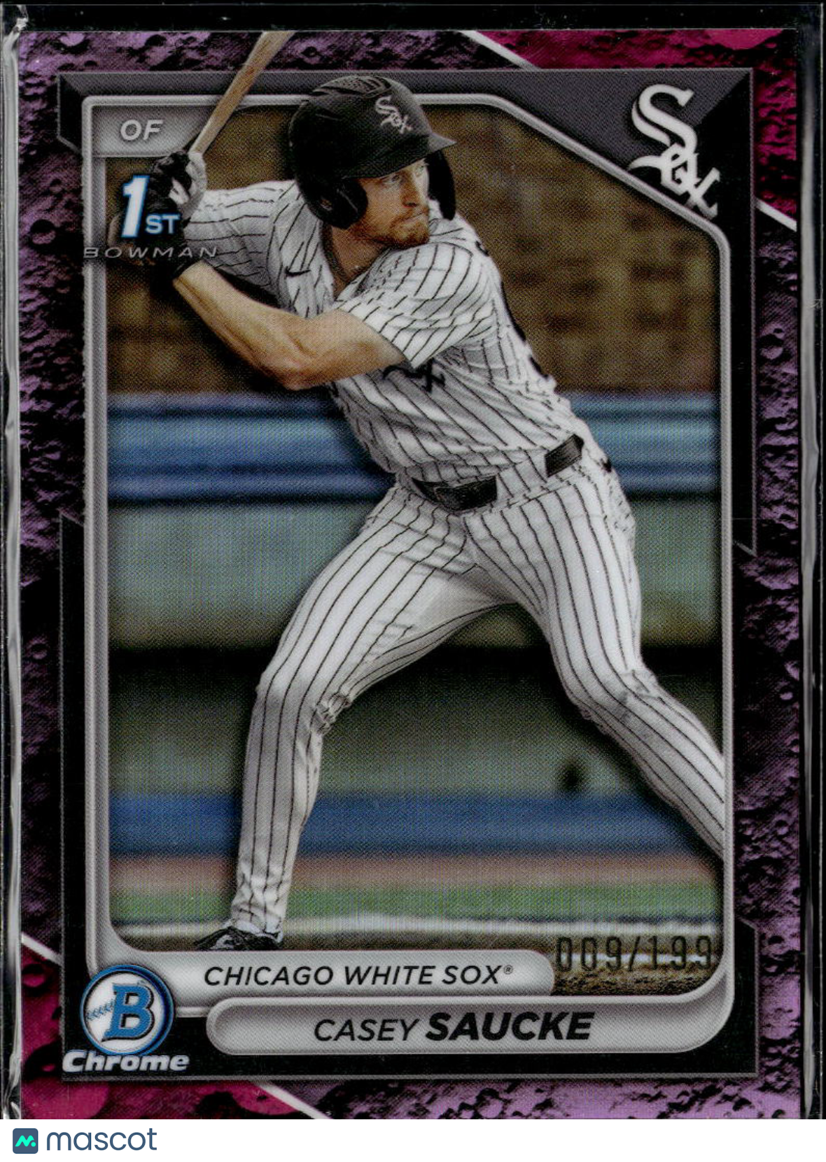 Casey Saucke 2024 Bowman Chrome 1st Fuchsia Lunar Glow /199 Chicago White Sox