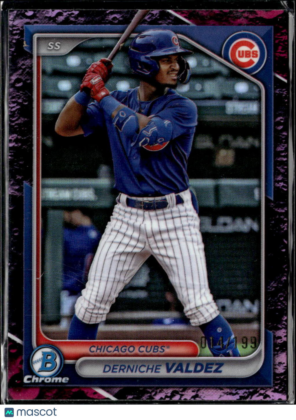 Derniche Valdez 2024 Bowman Chrome Fuchsia /199 Chicago Cubs