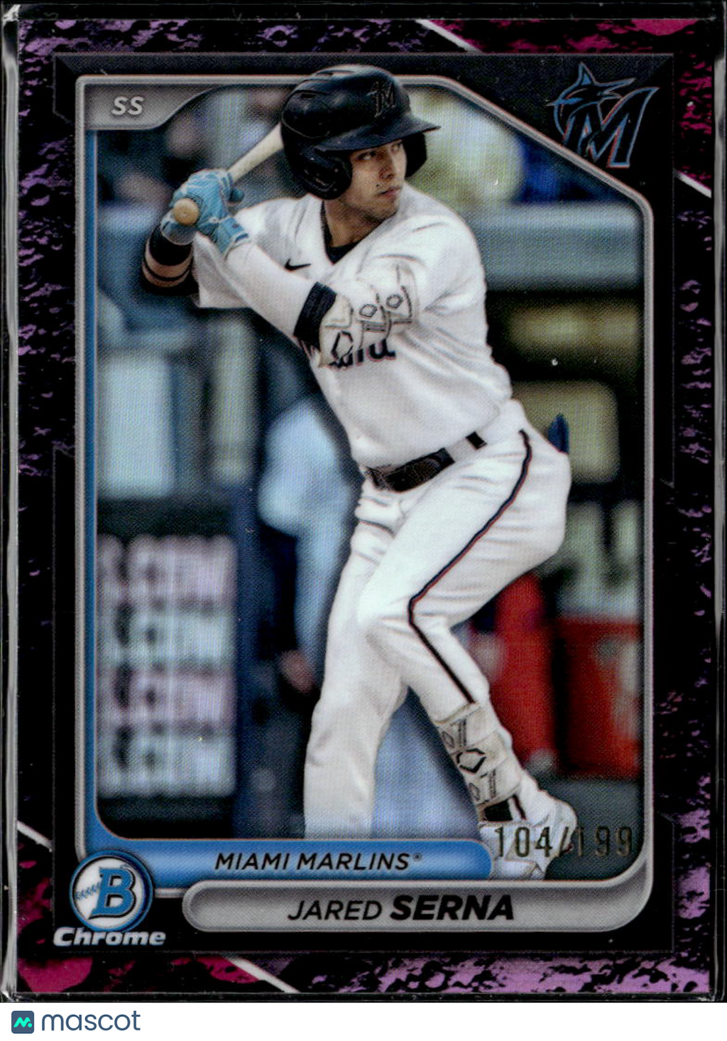 Jared Serna 2024 Bowman Chrome Fuchsia Refractor /199 Miami Marlins