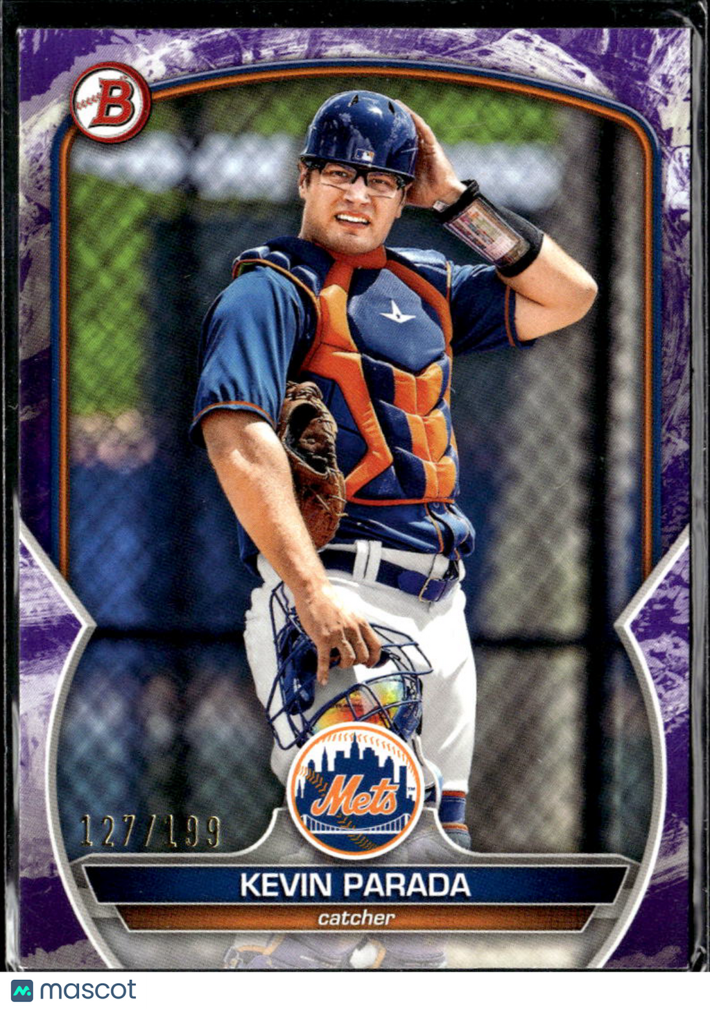Kevin Parada 2023 Bowman Purple Parallel /199 New York Mets