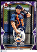 Kevin Parada 2023 Bowman Purple Parallel /199 New York Mets