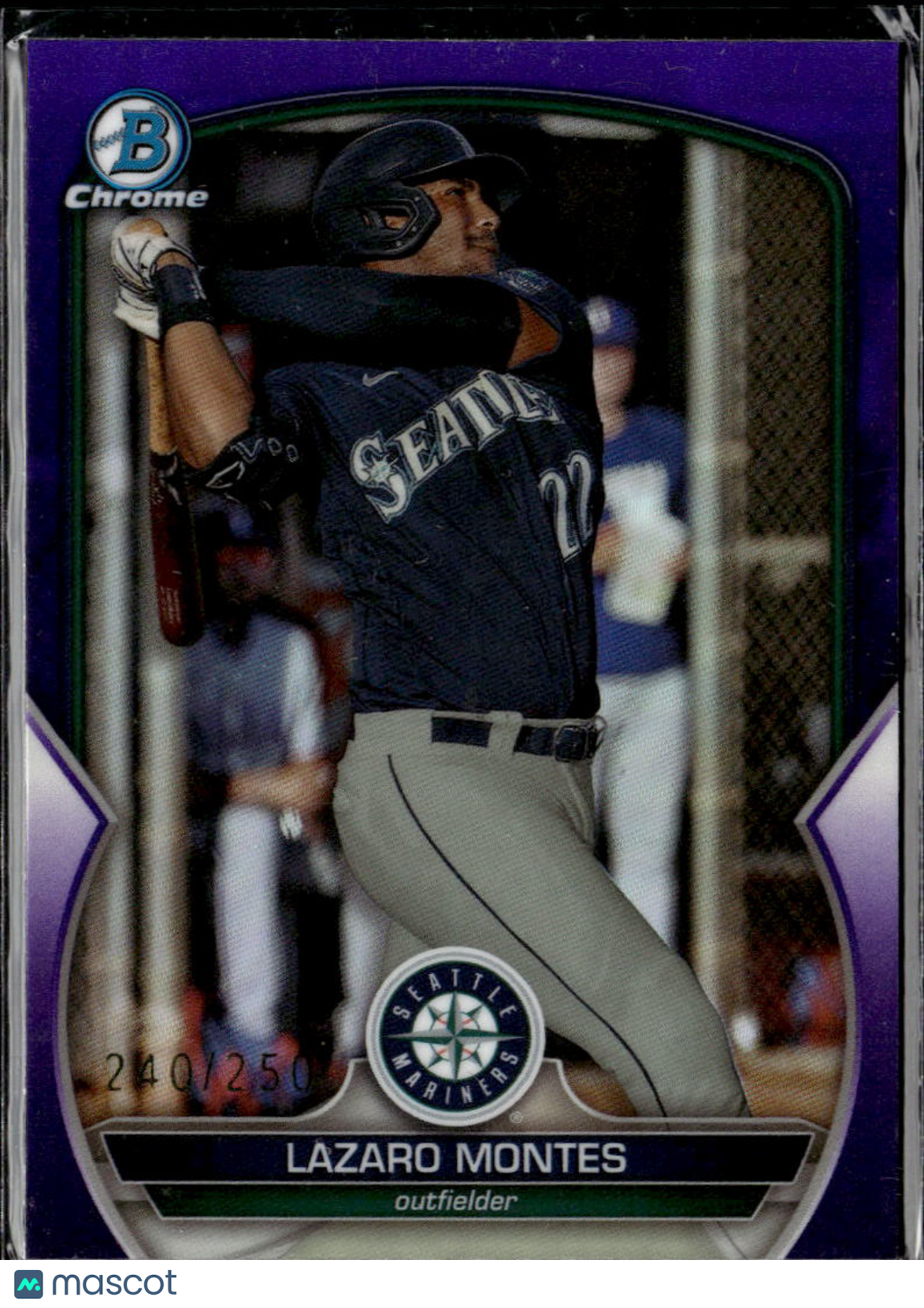Lazaro Montes 2023 Bowman Chrome Purple Refractor /250 Seattle Mariners