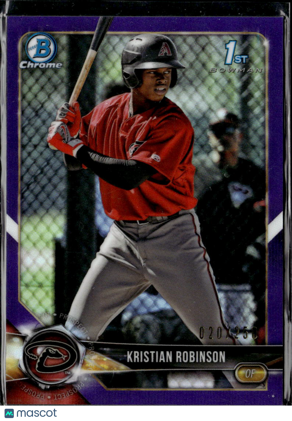 Kristian Robinson 2018 Bowman Chrome Purple Refractor /250 Arizona Diamondbacks