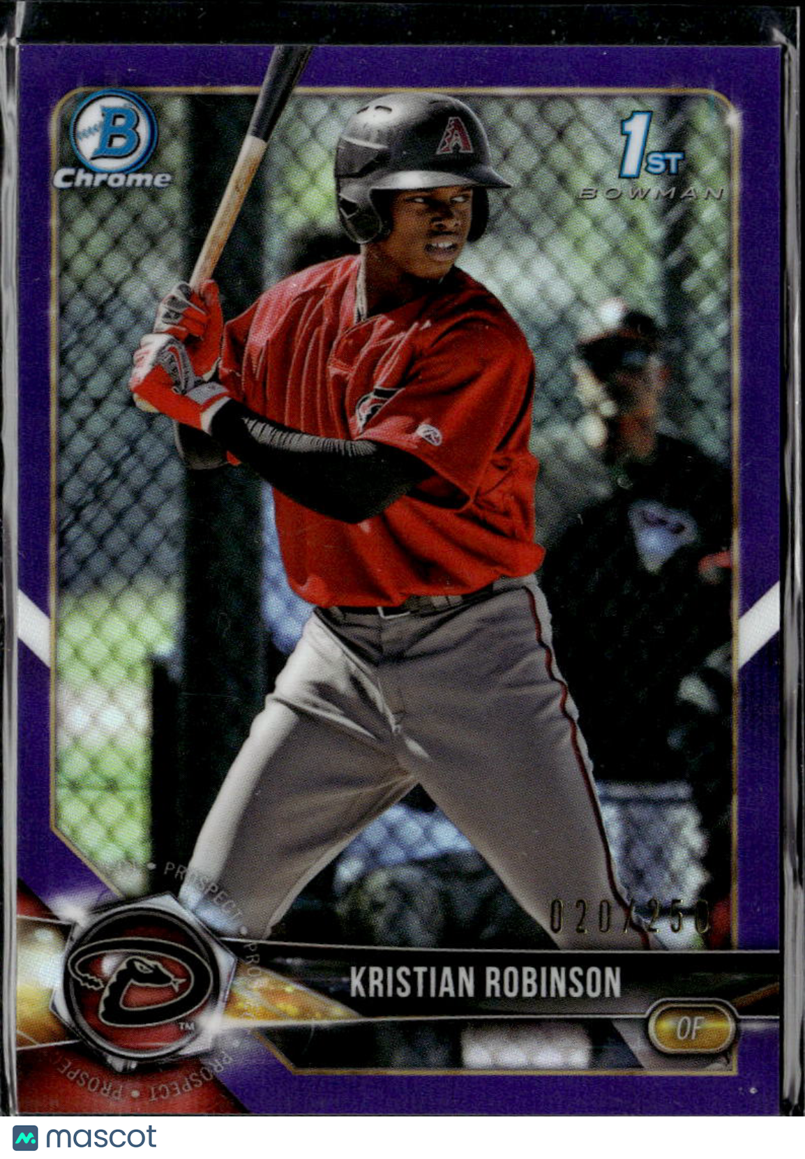 Kristian Robinson 2018 Bowman Chrome Purple Refractor /250 Arizona Diamondbacks