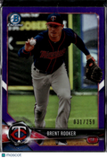 Brent Rooker 2018 Bowman Draft Chrome Purple Refractor /250 Minnesota Twins