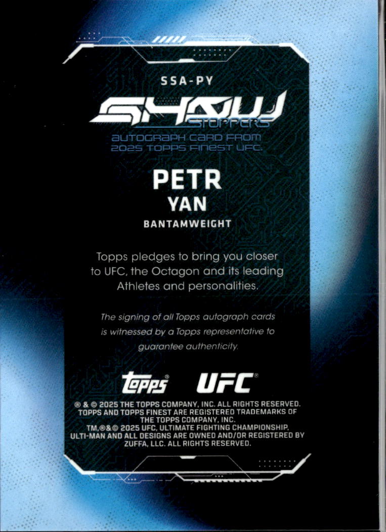 Petr Yan 2025 Topps Finest GOLD Auto Autograph UFC MMA 35/50