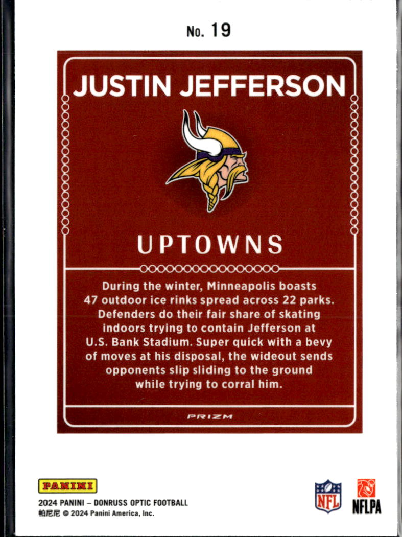 Justin Jefferson 2024 Optic Uptowns CASE HIT Minnesota Vikings
