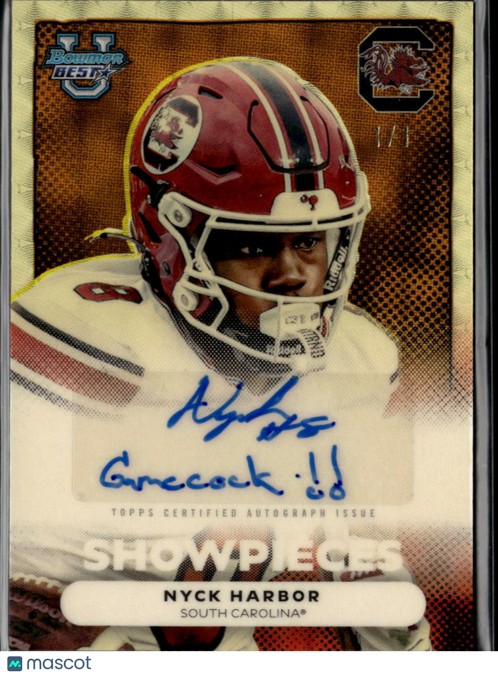 Nyck Harbor 2025 Bowman's Best Auto Autograph Superfractor RC 1/1 South Carolina