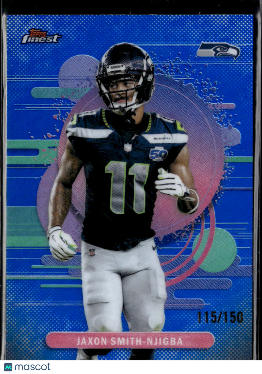 Jaxon Smith-Njigba 2025 Topps Finest Blue Refractor /150 Seattle Seahawks