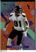 Jayden Higgins 2025 Topps Finest Orange RC Rookie 12/25 Houston Texans