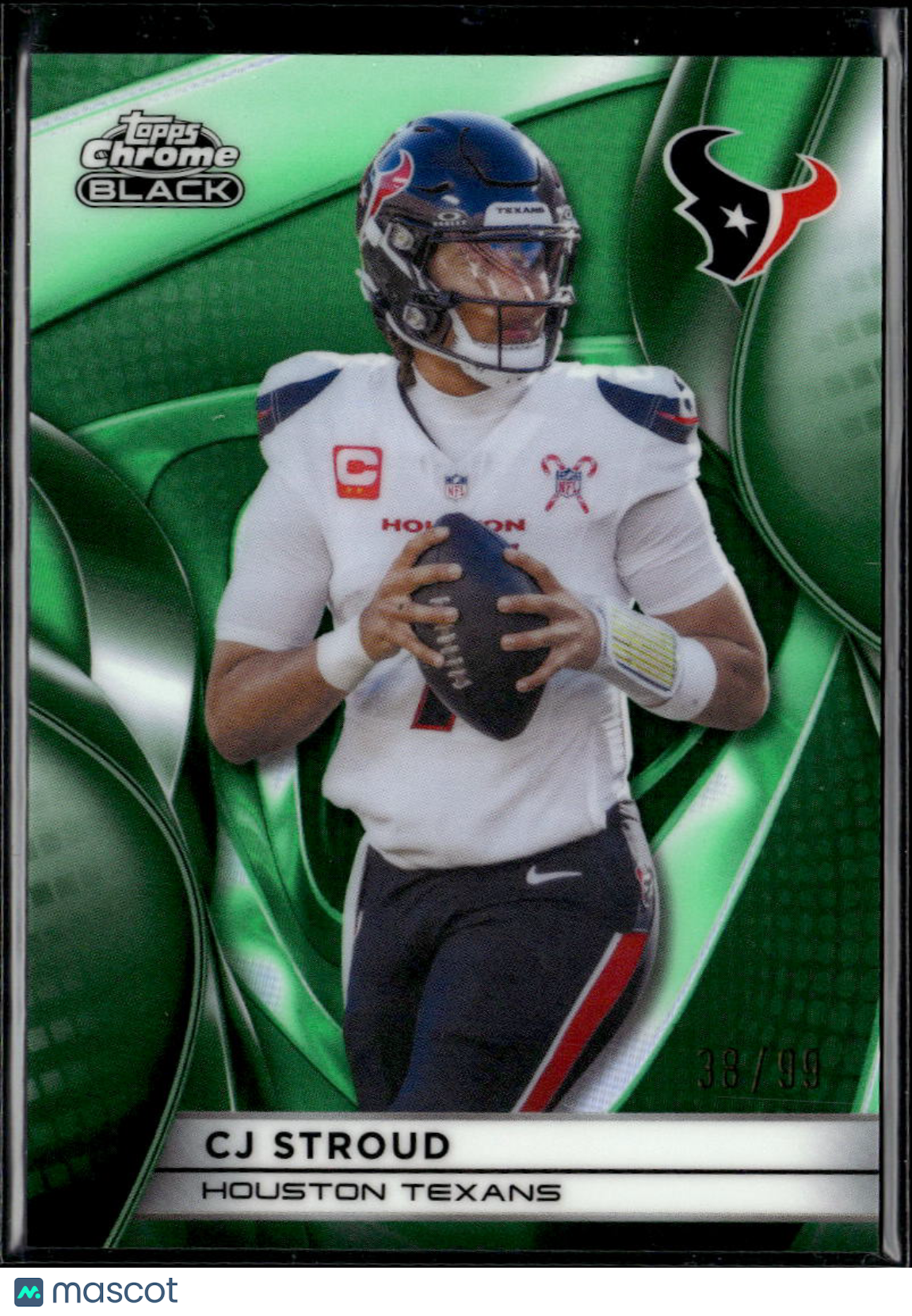 C.J. Stroud 2025 Topps Chrome Black Green Refractor 38/99 Houston Texans