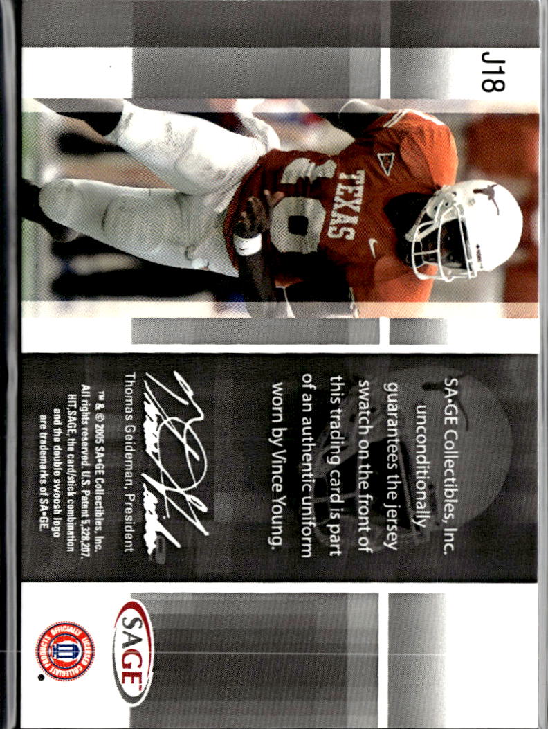 Vince Young 2006 SAGE GOLD 2 Color Jersey Patch RC 23/25 Texas Longhorns