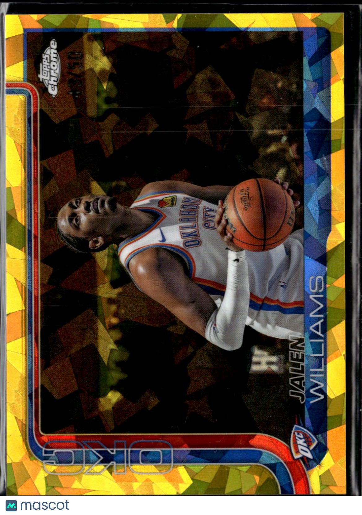 Jalen Williams 2025 Topps Chrome Sapphire GOLD Refractor 43/50 OKC Thunder