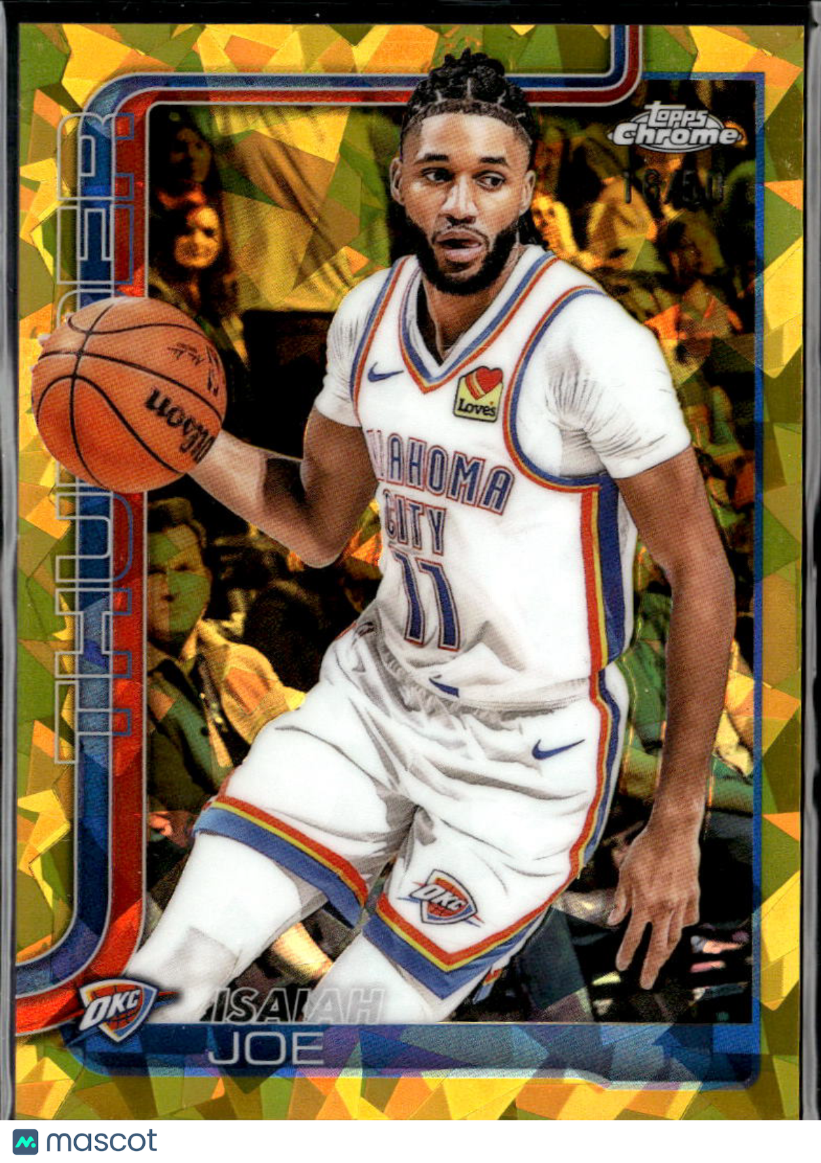Isaiah Joe 2025 Topps Chrome Sapphire GOLD Refractor 16/50 OKC Thunder