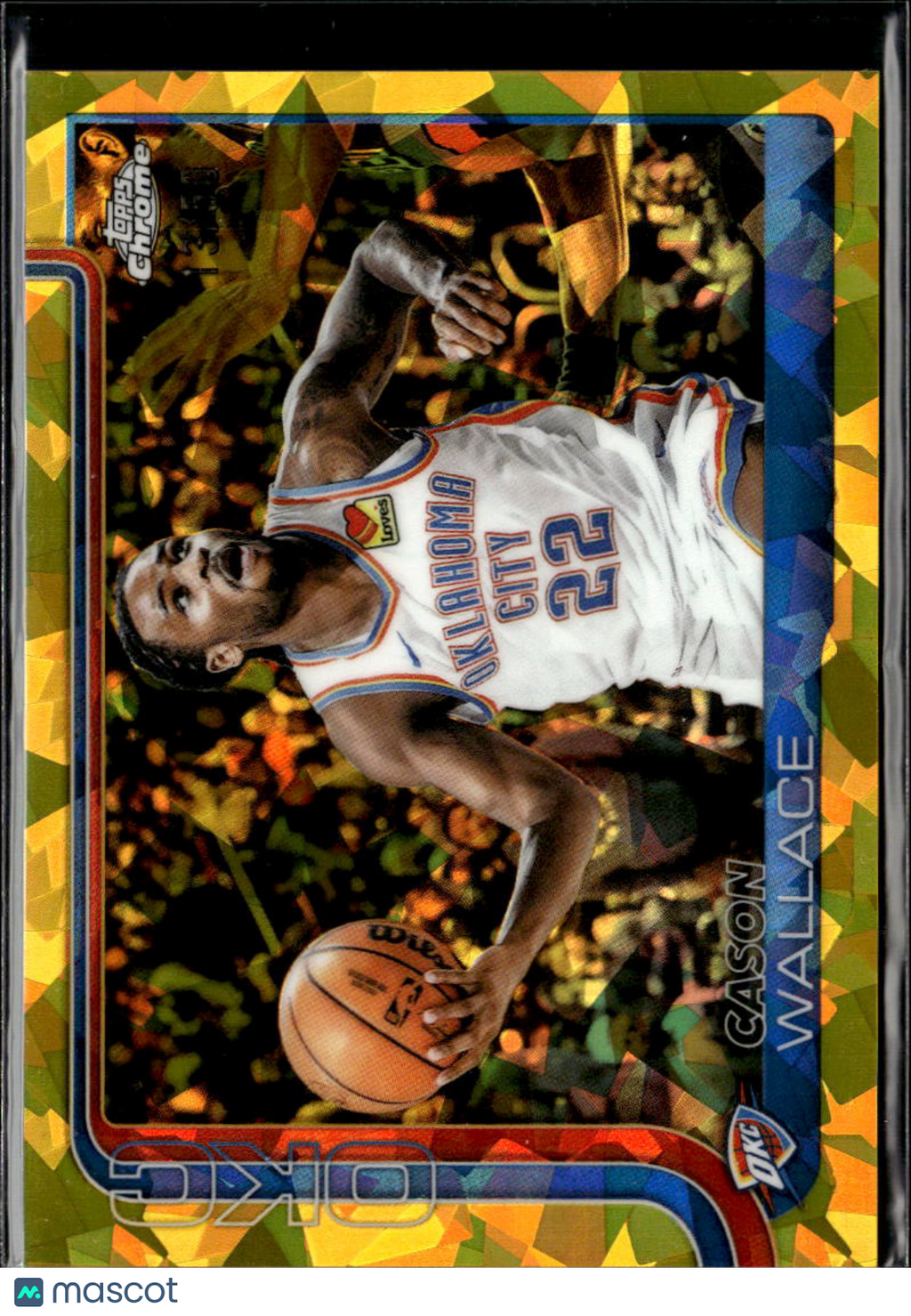 Cason Wallace 2025 Topps Chrome Sapphire GOLD Refractor 13/50 OKC Thunder