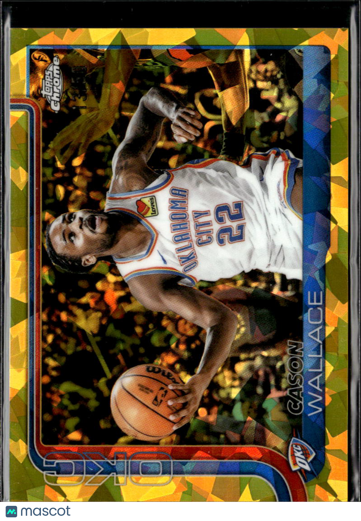 Cason Wallace 2025 Topps Chrome Sapphire GOLD Refractor 13/50 OKC Thunder