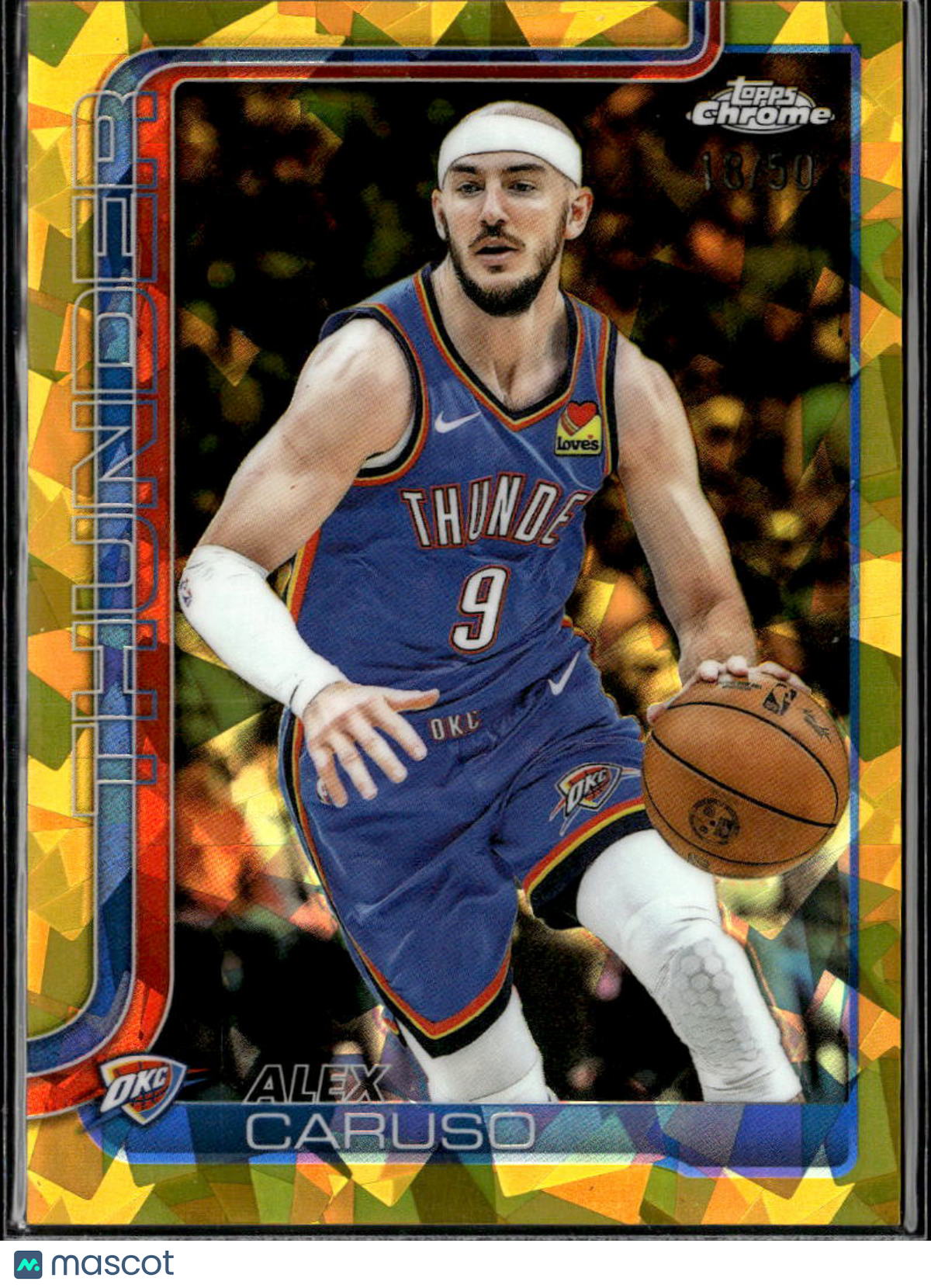 Alex Caruso 2025 Topps Chrome Sapphire GOLD Refractor 18/50 OKC Thunder