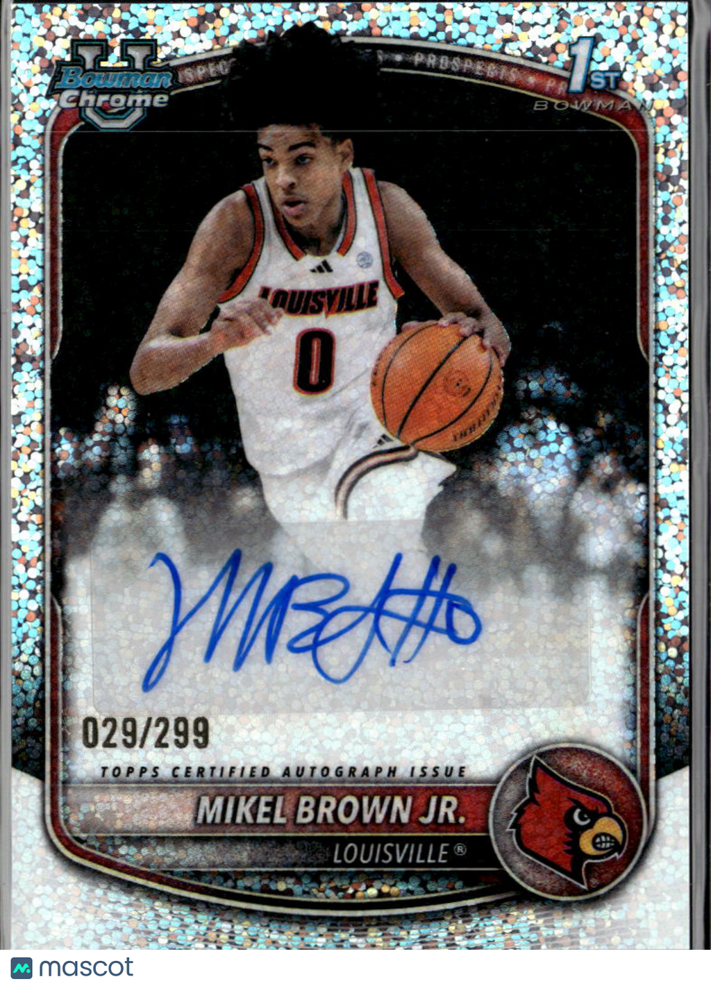 Mikel Brown Jr. 2025  Bowman Chrome 1st Auto Autograph /299 Louisville Cardinals