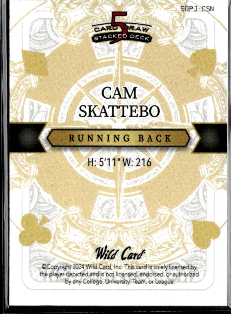 Cam Skattebo 2024 Wild Card Joker Rookie RC 1/1 Arizona State NY Giants