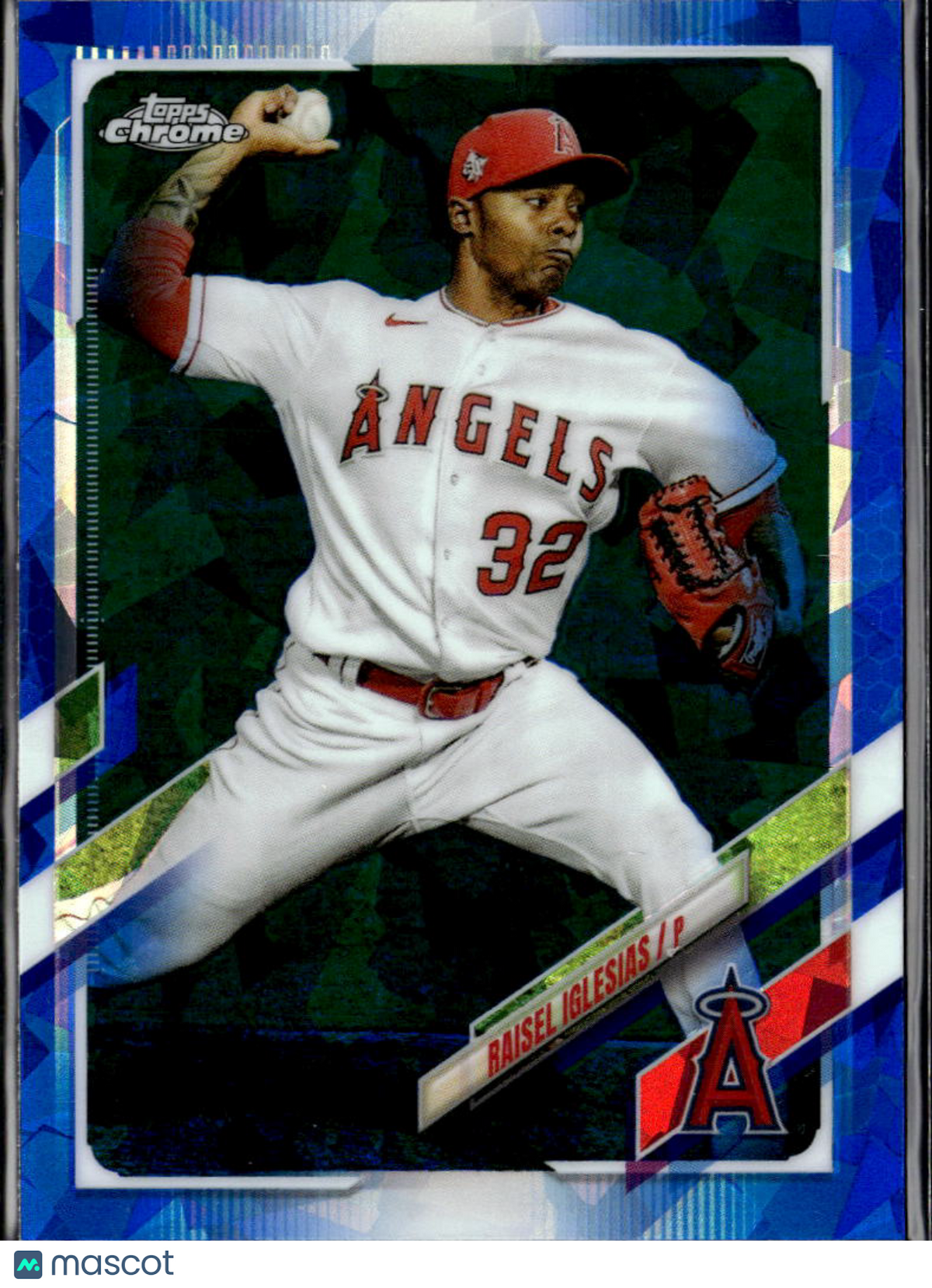 Raisel Iglesias 2021 Topps Chrome Sapphire Edition Blue Los Angeles Angels
