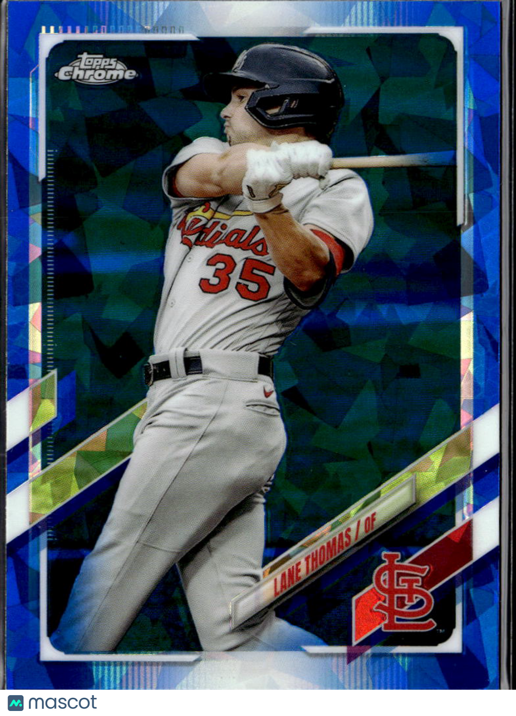 Lane Thomas 2021 Topps Chrome Blue Sapphire Refractor St. Louis Cardinals