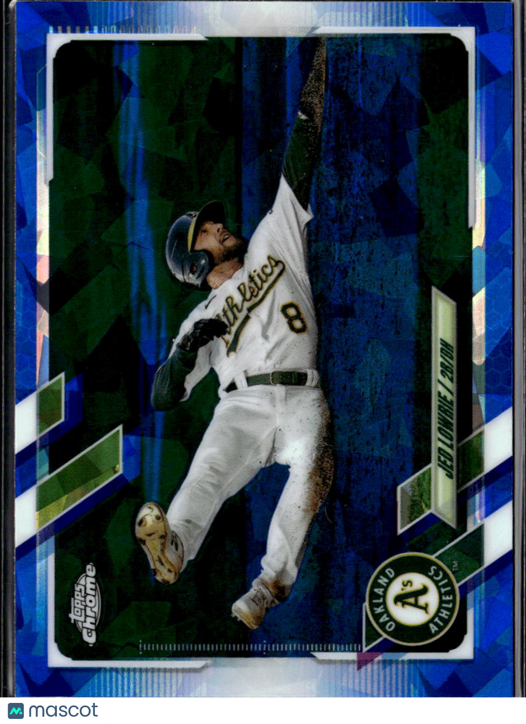 Jed Lowrie 2021 Topps Chrome Update Blue Sapphire Refractor Oakland Athletics