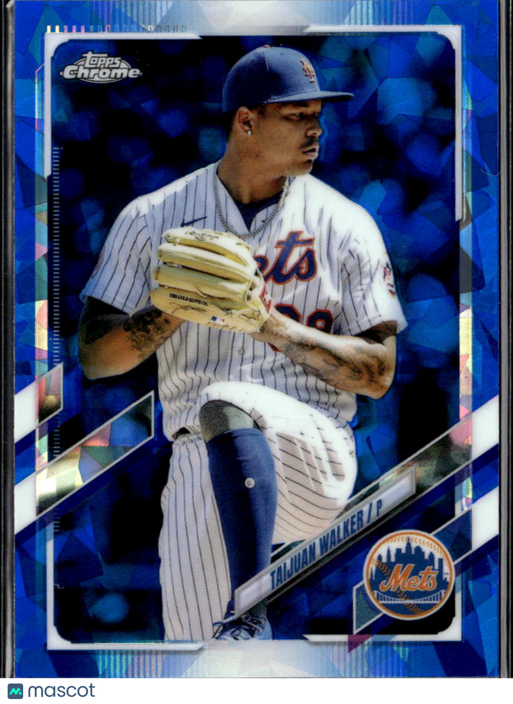 Taijuan Walker 2021 Topps Chrome Update Blue Sapphire Refractor New York Mets