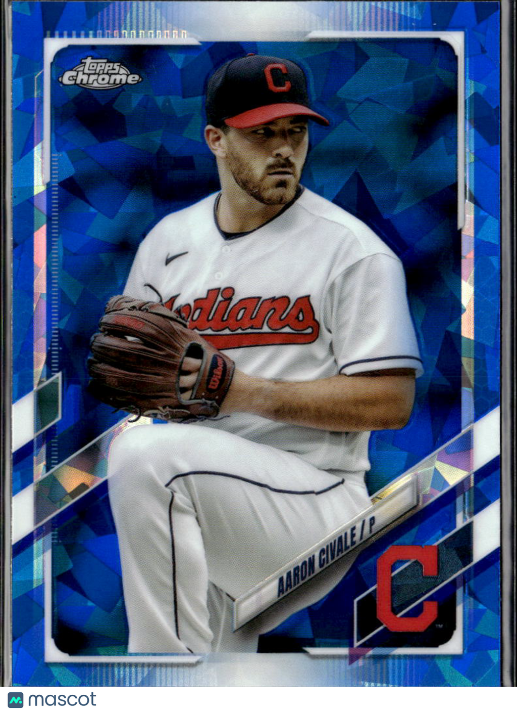 Aaron Civale 2021 Topps Chrome Update Series Sapphire Cleveland Indians