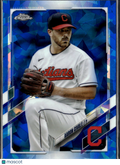 Aaron Civale 2021 Topps Chrome Update Series Sapphire Cleveland Indians