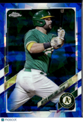 Mitch Moreland 2021 Topps Chrome Update Blue Sapphire Oakland Athletics