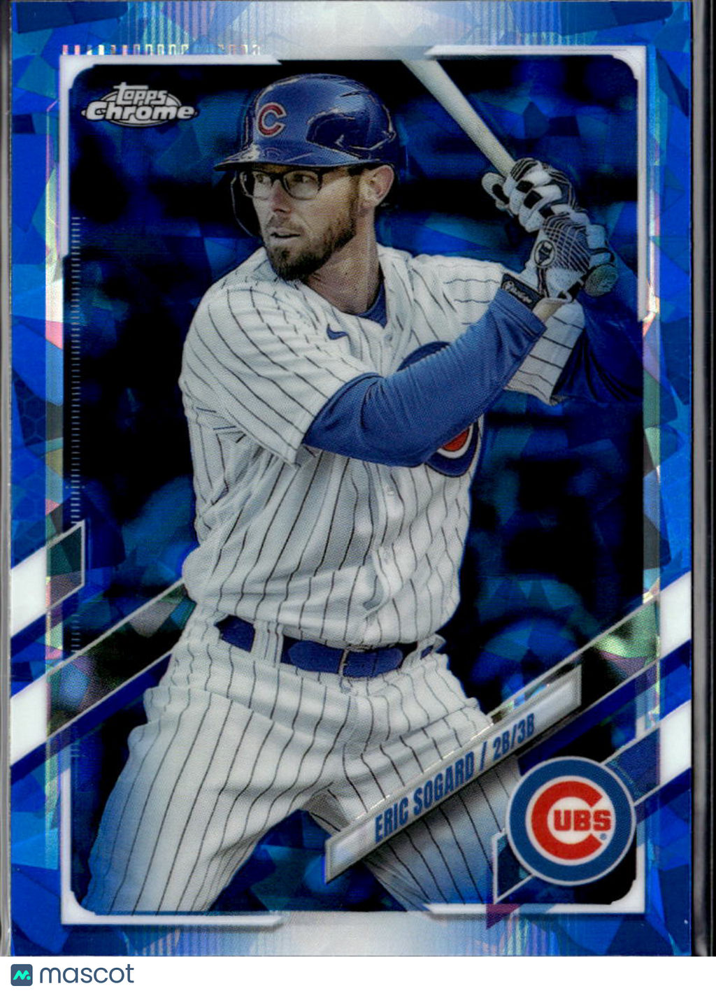 Eric Sogard 2021 Topps Chrome Update Series Blue Sapphire /38 Chicago Cubs
