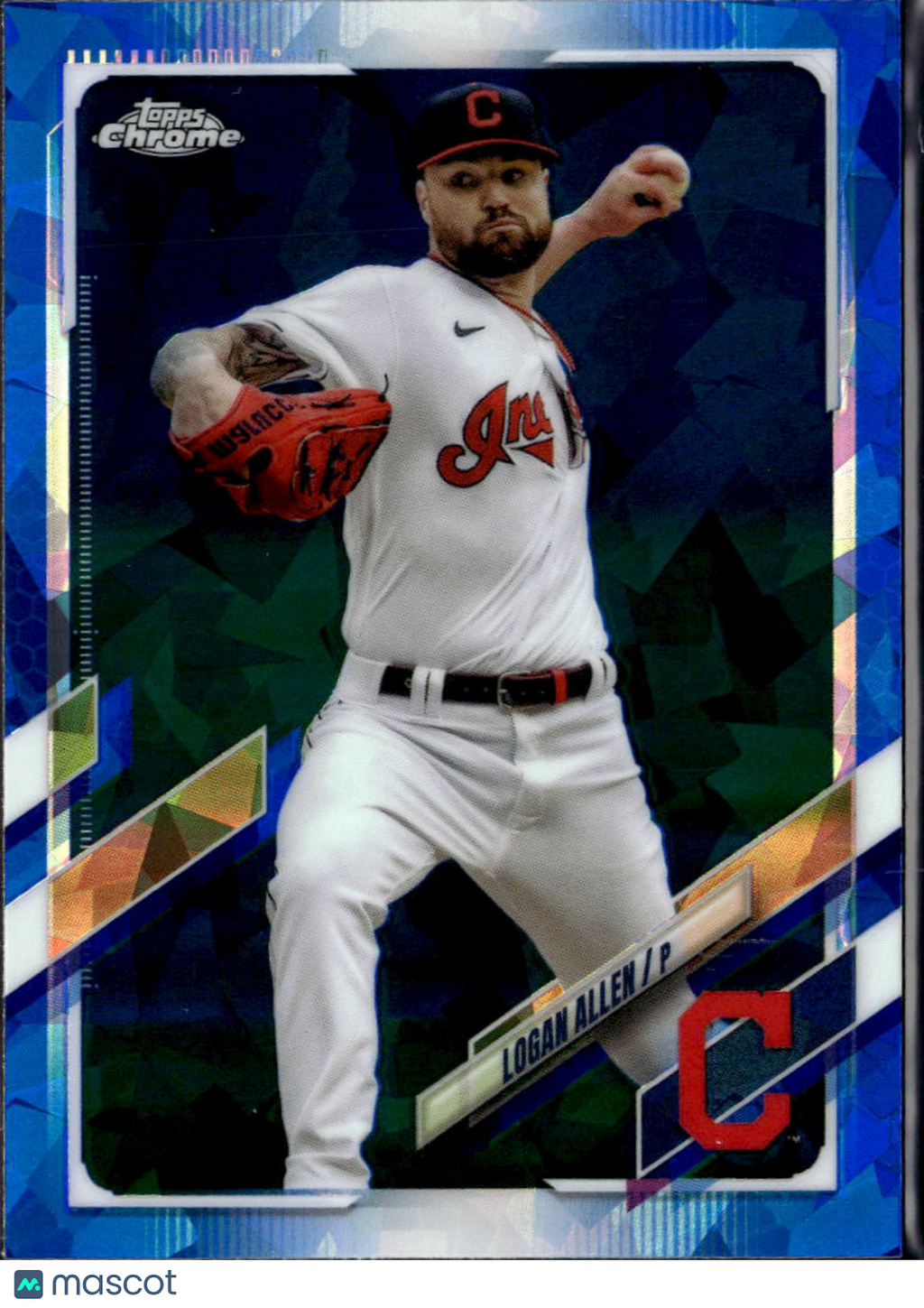 Logan Allen 2021 Topps Chrome Update Series Sapphire Cleveland Indians