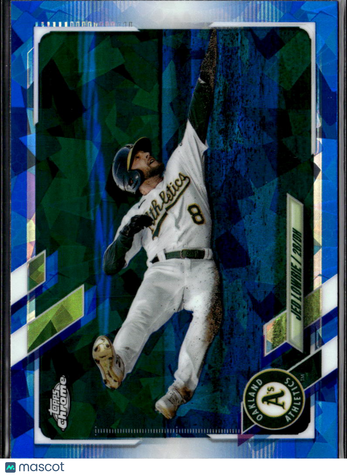 Jed Lowrie 2021 Topps Chrome Update Sapphire Edition Oakland Athletics