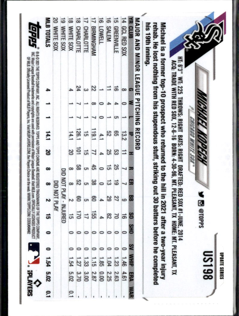 Michael Kopech 2021 Topps Chrome Update Sapphire Edition Chicago White Sox