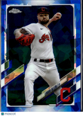 Logan Allen 2021 Topps Chrome Blue Sapphire Refractor Cleveland Indians