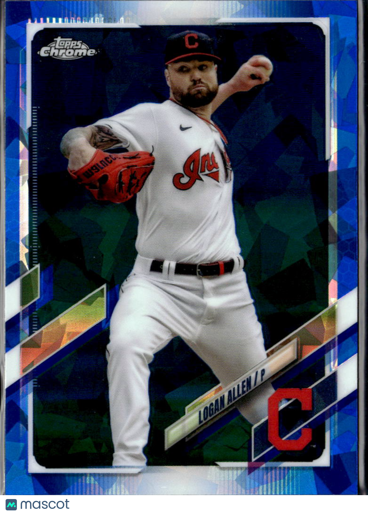 Logan Allen 2021 Topps Chrome Blue Sapphire Refractor Cleveland Indians