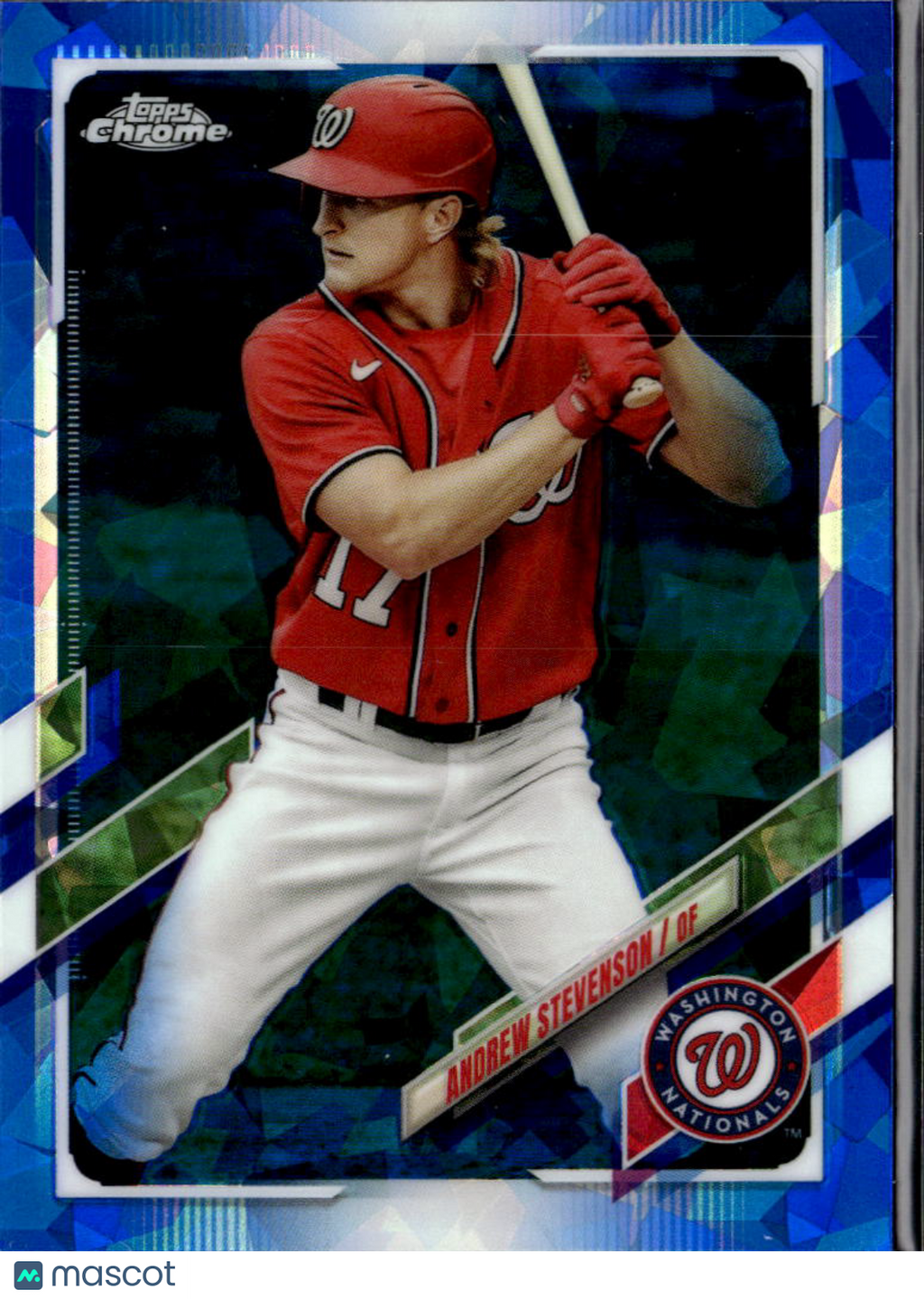 Andrew Stevenson 2021 Topps Chrome Blue Sapphire Washington Nationals