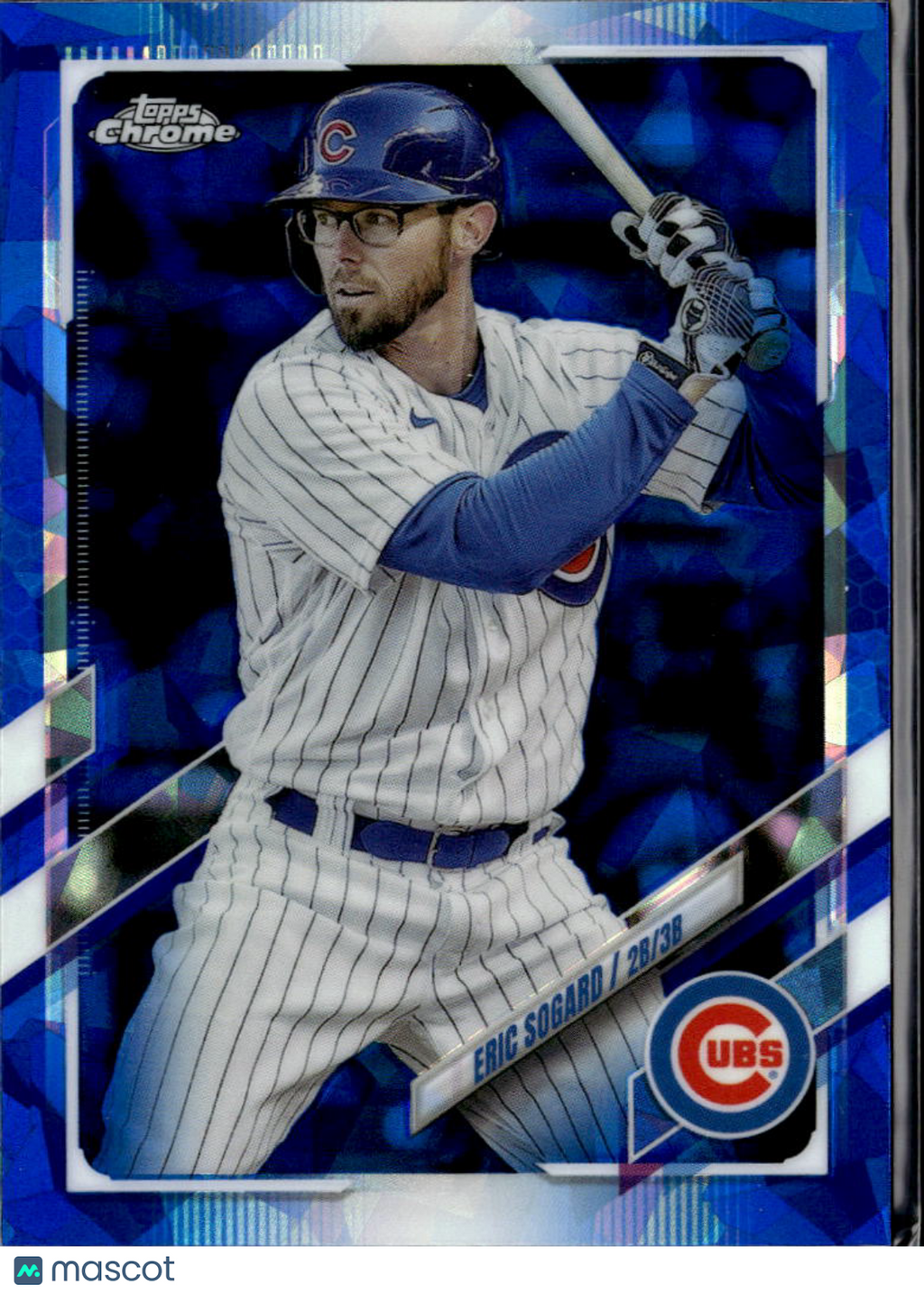 Eric Sogard 2021 Topps Chrome Update Blue Sapphire Refractor /38 Chicago Cubs