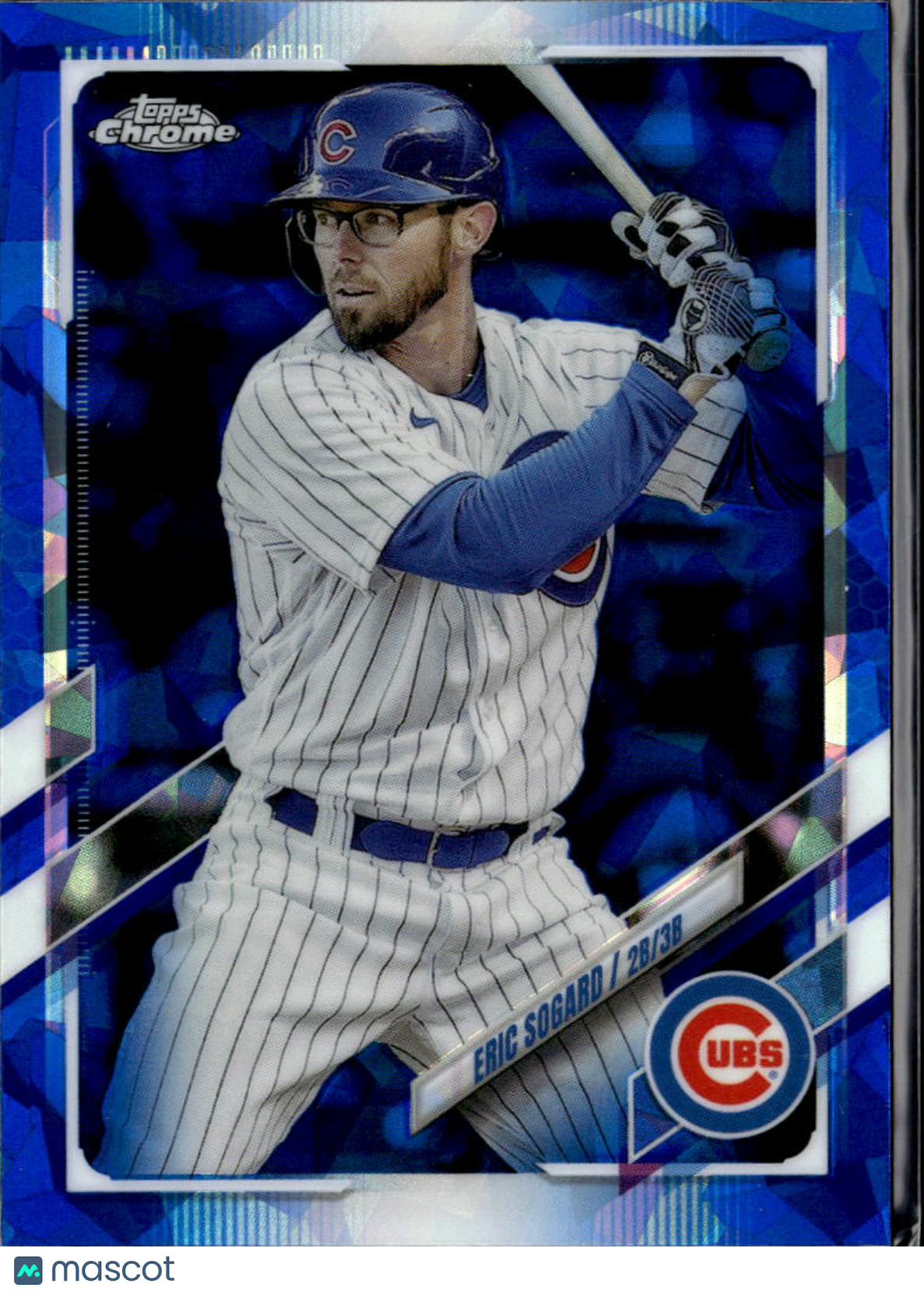 Eric Sogard 2021 Topps Chrome Update Blue Sapphire Refractor /38 Chicago Cubs