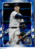 Dylan Moore 2021 Topps Chrome Update Blue Sapphire Refractor Seattle Mariners