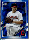 Aaron Civale 2021 Topps Chrome Blue Sapphire Refractor Cleveland Indians