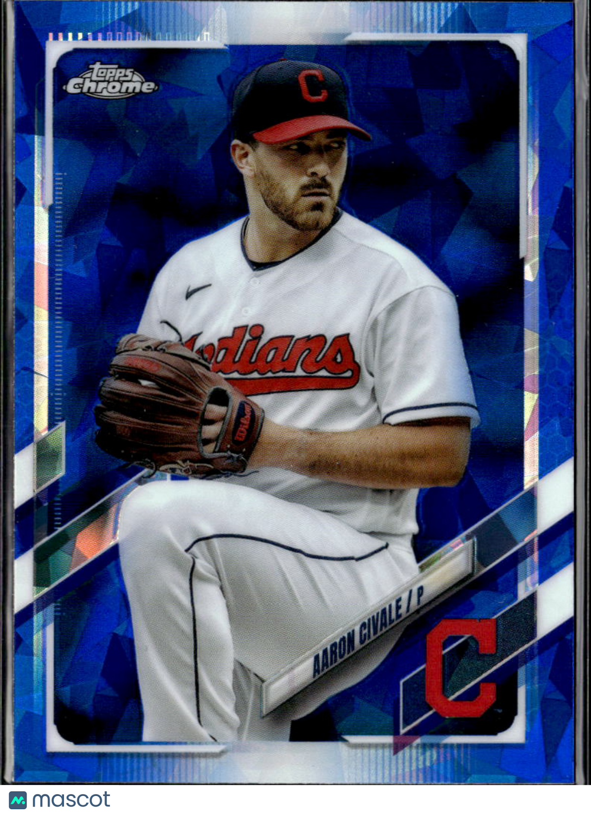 Aaron Civale 2021 Topps Chrome Blue Sapphire Refractor Cleveland Indians