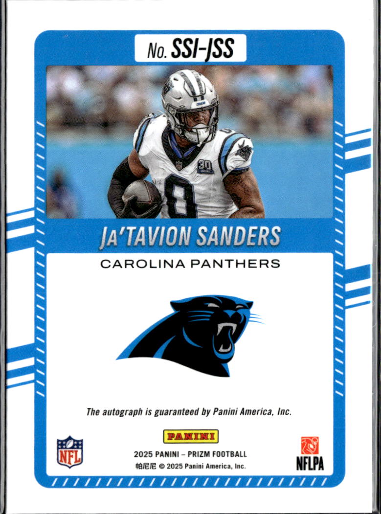 Ja'Tavion Sanders 2025 Prizm Significant Auto Autograph Carolina Panthers
